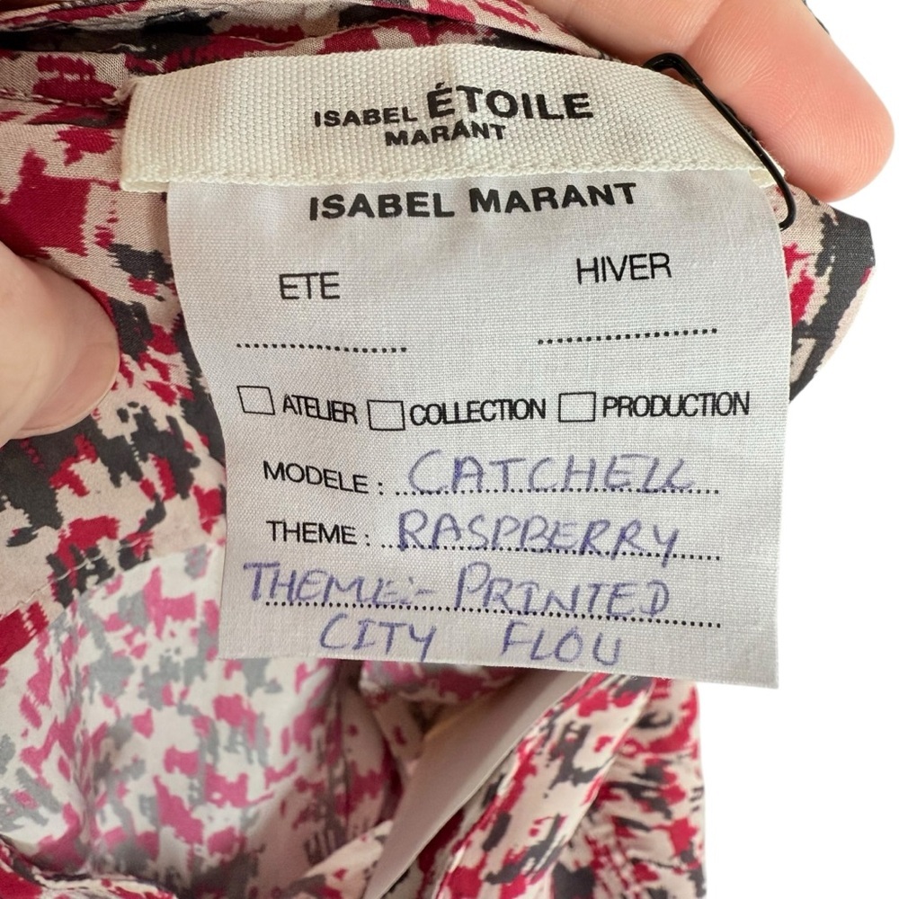 Isabel Marant Étoile Catchell Blouse – Raspberry Print – Size 38 (US 6/8) - Picture 4 of 5